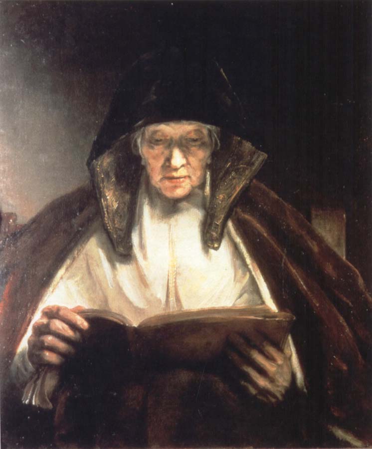 An Old Woman Reading